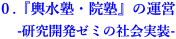 0.『輿水塾・院塾』の運営 -研究開発ゼミの社会実装-